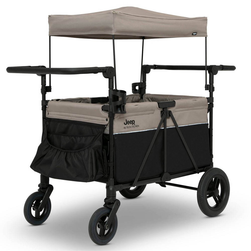 Photos - Pushchair Jeep Gladiator 4-Seater Stroller Wagon by Delta Children - Black/Tan 