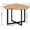 vidaXL Mango Wood Dining Table with Powder-Coated Iron Frame - Retro Style Versatile Dinner Table, 43.3" Diameter - 4 of 4