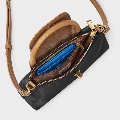 Сумки A New Day Elongated Nylon Top Handle Crossbody - A New Day™ Black — фото 3