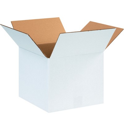 The Packaging Wholesalers Corrugated Boxes 12" x 12" x 10" White 25/Bundle BS121210W