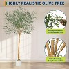 GAOMON Olive Tree Artificial Indoor, 9 FT Tall Large Faux Olive Tree with White Planter, Realistic Fake Plants with Wood Trunk - 4 of 4
