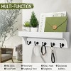 LunaLulinlk Key and Mail Holder Wall Mount - Wooden Hanging Organizer with 5 Sturdy Keys Hooks and Shelf (White, 14-inch) - 4 of 4