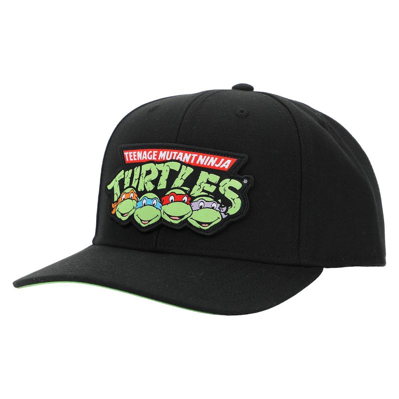 TMNT Retro Logo with Turtle Heads Baseball Cap, 1 of 7