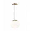 Mitzi Estee 1 - Light Pendant in  Aged Brass White Shade - 3 of 3