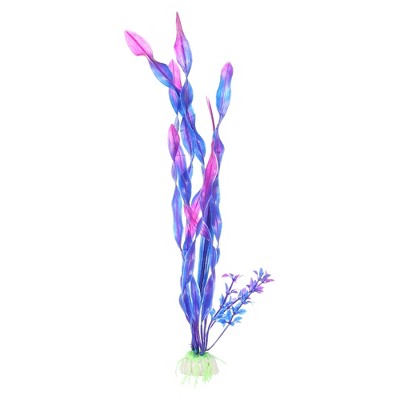 Unique Bargains Plastic Artificial Water Plants Aquarium Decorations Grass Purple 12.2" Height 1 Pc
