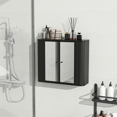 Wall Mounted Bathroom Cabinet, Bathroom Medicine Cabinet with Mirror Door, Metal Organizer Cabinet, Utility Cabinet for Bathroom Laundry Room