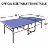 YONWAY 8ft Mid-Size Table Tennis Table Foldable & Portable Ping Pong Table Set for Indoor Games with Net, 2 Table Tennis Paddles and 3 Balls - 3 of 4