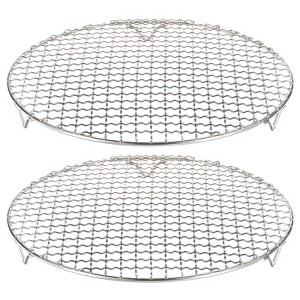 Unique Bargains Stainless Steel Round Cross Wire Barbecue Grill with Legs - 1 of 4