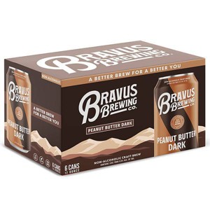 Bravus Non-Alcoholic Peanut Butter Dark Craft Brew - 6pk/12fl oz Cans - 1 of 3