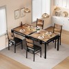 Dining Table Set for 2, Dining Table with 2 Upholstered Chairs, Bistro Table and Chairs Set of 2 with Corner Protector - 4 of 4