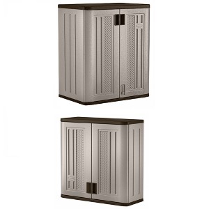 Suncast 9 Cu Ft Heavy Duty Resin Storage Cabinet & 4 Cu Ft Resin Wall Cabinet - 1 of 4