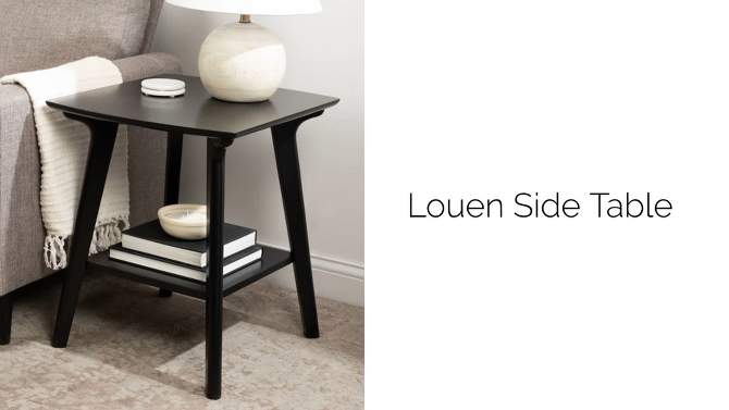 Kate and Laurel Louen Wood Side Table, 22x20x24, Black, 2 of 13, play video