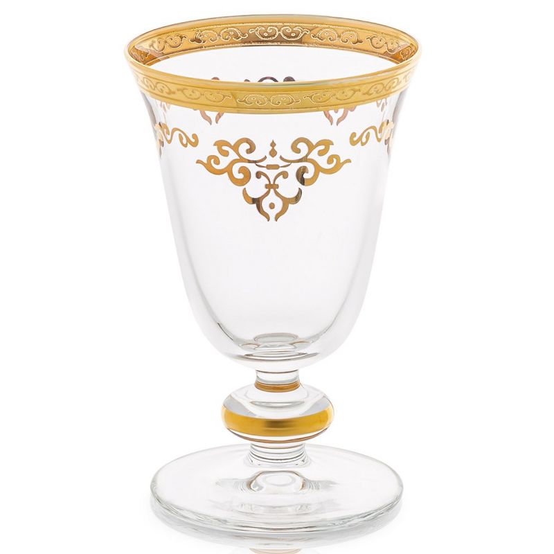 Classic Touch Short Stem Glasses with Gold Design, Set of 6, 3 of 4