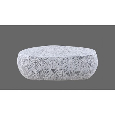 NicBex Modern 20" Round Aluminium Coffee Table with Hollow Design for Living Room and Bedroom