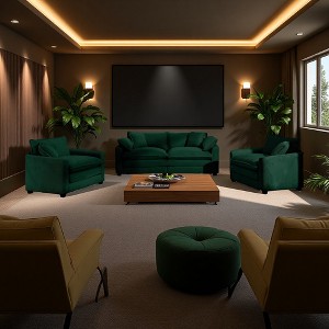 3-Piece Corduroy Sofa Set with 2 Singles + 2-Seater - 1 of 4