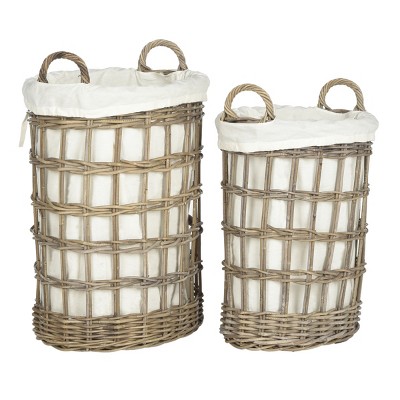 Adisa (Set Of 2) Laundry Basket - Grey - Safavieh