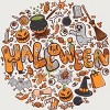 Junior's Design By Humans happy halloween greeting holiday illustration By ghinan T-Shirt - Athletic Heather - Small - 2 of 2