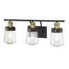 Savoy House Macauley 3 - Light Vanity in  Vintage Black/Warm Brass - 3 of 4