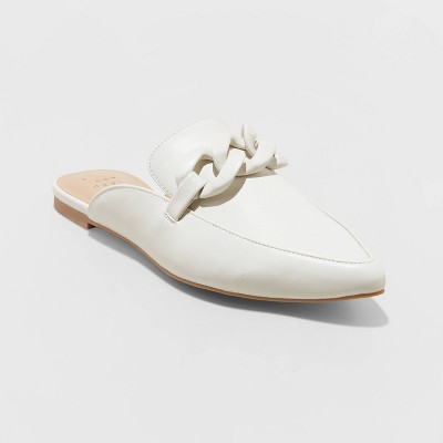 Women's Amber Slip-On Mule Flats - A New Day™ Cream 7