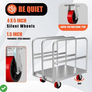 2-in-1 Heavy Duty Panel Truck Cart 36" x 24" All Steel Platform Truck w/Front & 2 Side Handrails 2200 Lbs Cart 6/8 Holes - 1 of 4