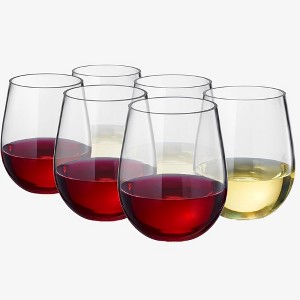 The Wine Savant Shatterproof Clear Acrylic Drinking Glasses, Stylish & Luxurious Design, Unique Addition to Home Bar - 6 pk - 1 of 4