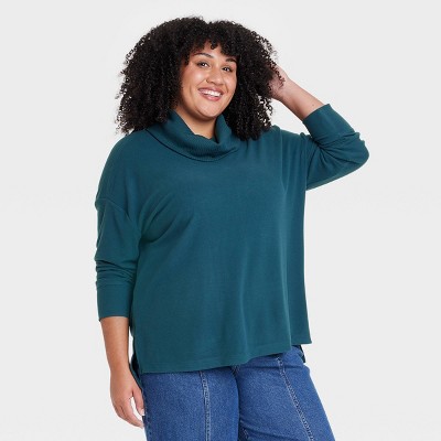 Women's Long Sleeve Cozy Cowl Neck Top - Ava & Viv™ : Target