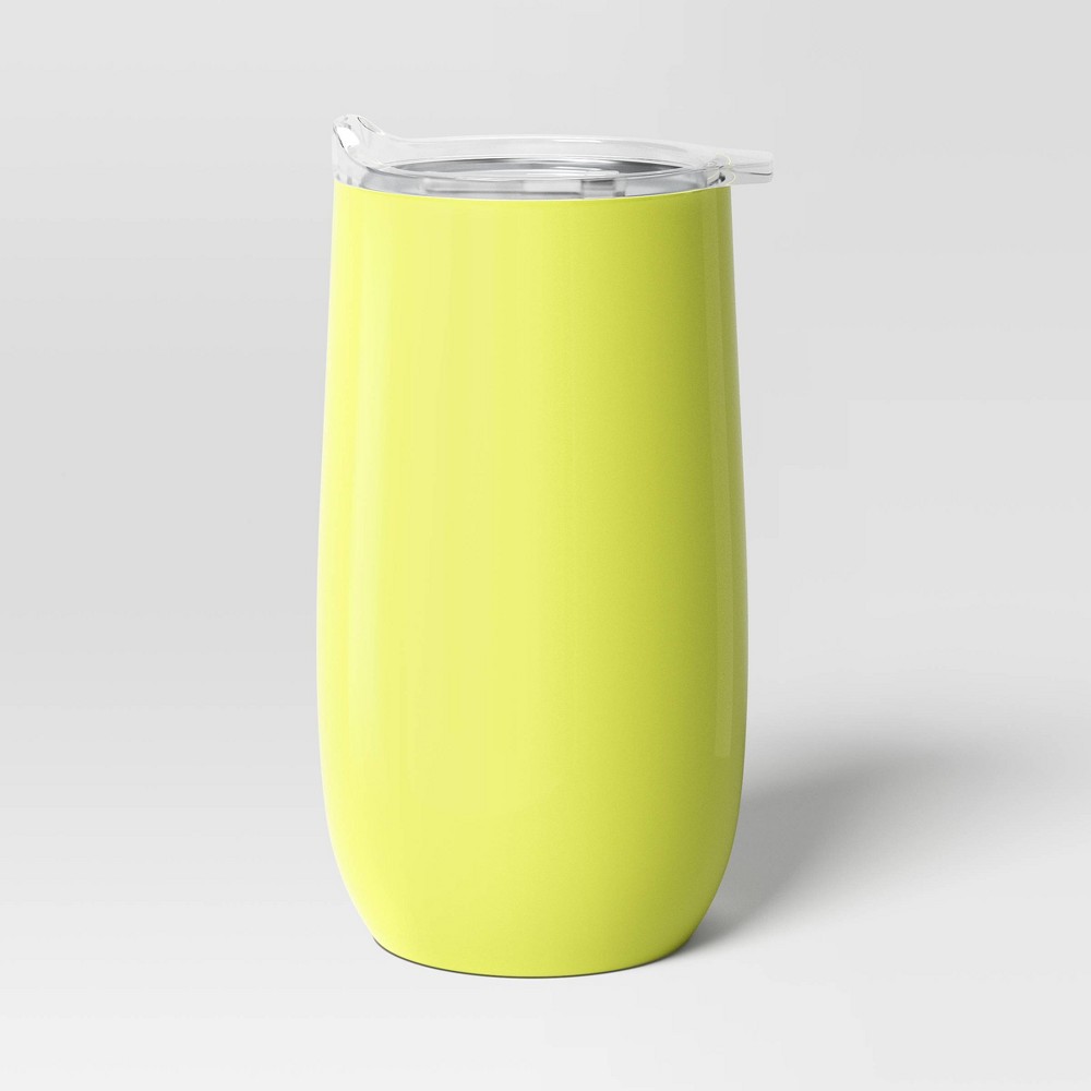 11.4oz Stainless Steel Double Wall Non-Vacuum Wine Tumbler with Slide Lid Electric Yellow - Opalhouse™ -  87984266
