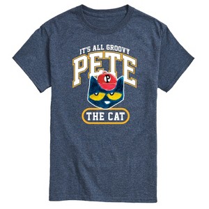 Men's - Pete the Cat - It's All Groovy Collegiate Short Sleeve Graphic T-Shirt - 1 of 4
