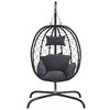vidaXL Hanging Egg Chair with Cushion Anthracite Poly Rattan&Steel - 3 of 4