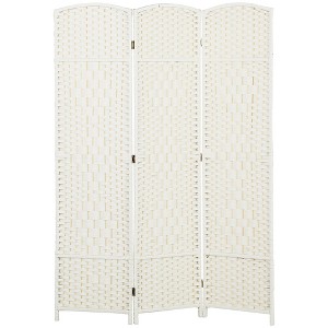 Aghana Digitals 3-Panel Folding Privacy Screen, 6' Tall Pine Wood Frame with Polypropylene Weave, - 1 of 4