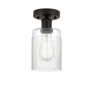 Hadley - 1 Light Semi-Flush Mount In Art Deco Style-9.75 Inches Tall and 4.5 Inches Wide