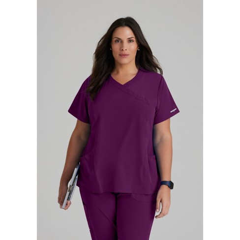 Skechers By Barco - Vitality Women's Charge 3-pocket Crossover Scrub Top  Medium Wine : Target