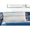 HomeRoots 12" X 30" Pink and White Striped Cotton Lumbar Throw Pillow With Tassels - 2 of 4
