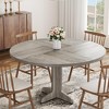 47″ Round Dining Table for 4–6, Black Wood Kitchen Table with 1.18″ Thick MDF Top, Solid Wood Legs & Adjustable Foot Pads (Table Only) - 4 of 4