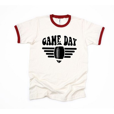 Simply Sage Market Women's Football Game Day Stripes Short Sleeve Ringer Tee