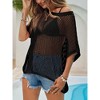 Imily Bela Womens Oversized Crochet Top Batwing Sleeve Boho Beach Cover Up Lightweight - 4 of 4
