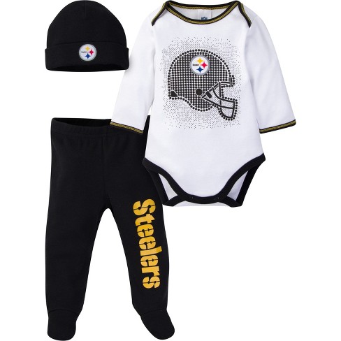 Nfl Pittsburgh Steelers Infant Boys' Aop 3pk Bodysuit : Target