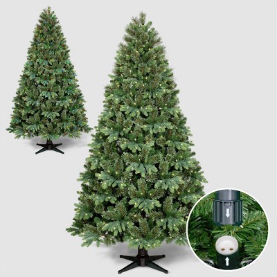 Philips 7.5ft Full Pre-lit Balsam Fir Artificial Christmas Tree AutoConnect with Remote Control Clear LED Lights