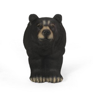 Collinston Outdoor Bear Garden Bench Matte Black - Christopher Knight Home - 1 of 4