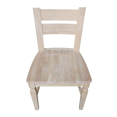 Vista Unfinished Solid Parawood High Ladderback Chair Set