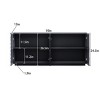Blue Modern Sideboard Buffet Cabinet with 4 Doors, Textured Accent Console Storage Cabinet for Entryway, Dining Room, or Living Room-Tanpinhause - 2 of 4