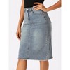 INSPIRE CHIC Women's Casual High Waist Back Slit Short Denim Skirts - image 2 of 4