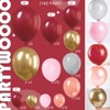 PartyWoo Balloons Red Pink Chrome Gold 18 12 10 5 Inch 140 pcs - 2 of 4