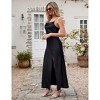 Women's Sleeveless Spaghetti Strap Satin Dress Backless Bodycon Sexy Cocktail Beach Evening Party Club Midi Dresses - 4 of 4