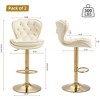 QingMoon Height Adjustable Swivel Barstools, Velvet Tufted Counter Chairs Set of 2 with Chrome Footrest and Base for Kitchen Island, Pub and Cafe - 4 of 4