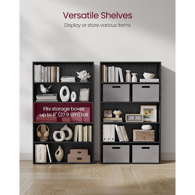 VASAGLE Bookshelf, 31.5 Inches Wide, 5-Tier Open Bookcase with Adjustable Storage Shelves, Floor Standing Unit, 4 of 9