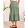 INSPIRE CHIC Women's Summer Elastic High Waist Tiered Casual Beach A-Line Maxi Skirt - 3 of 4