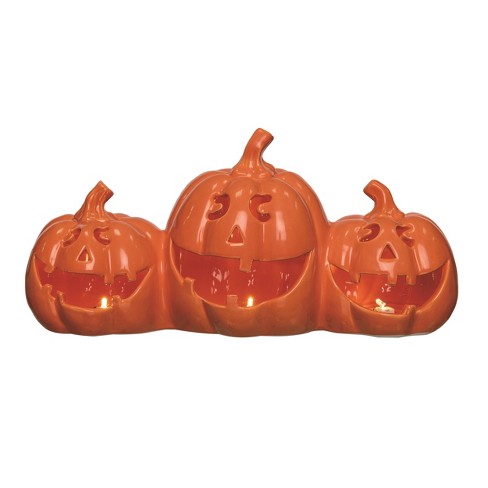 Transpac Dolomite 2.5 In. Light Orange Harvest Iridescent Pumpkin Salt And  Pepper Shakers Set Of 2 : Target