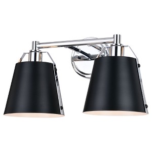 Vaxcel Barrington 2 - Light Vanity in  Matte Black/Chrome - 1 of 4