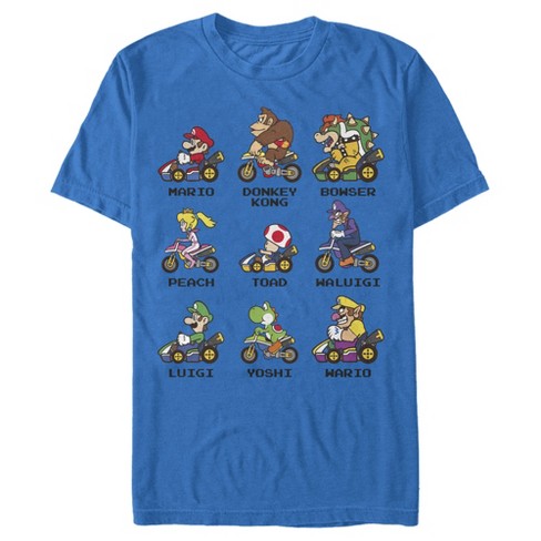 Men s Nintendo Mario Kart Cast T shirt Royal Blue 2x Large